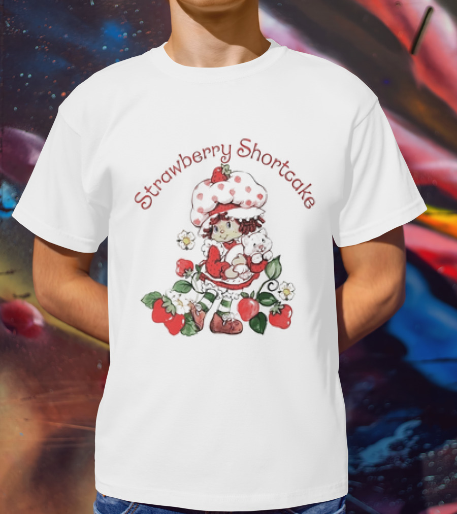 Strawberry Shortcake With Plush Bear And Strawberries T-Shirt