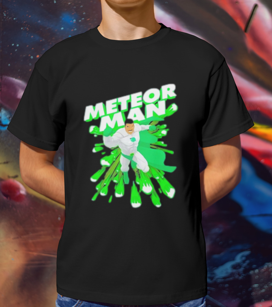 Meteor Man Heroic Pose With Green Comet Effect T-Shirt