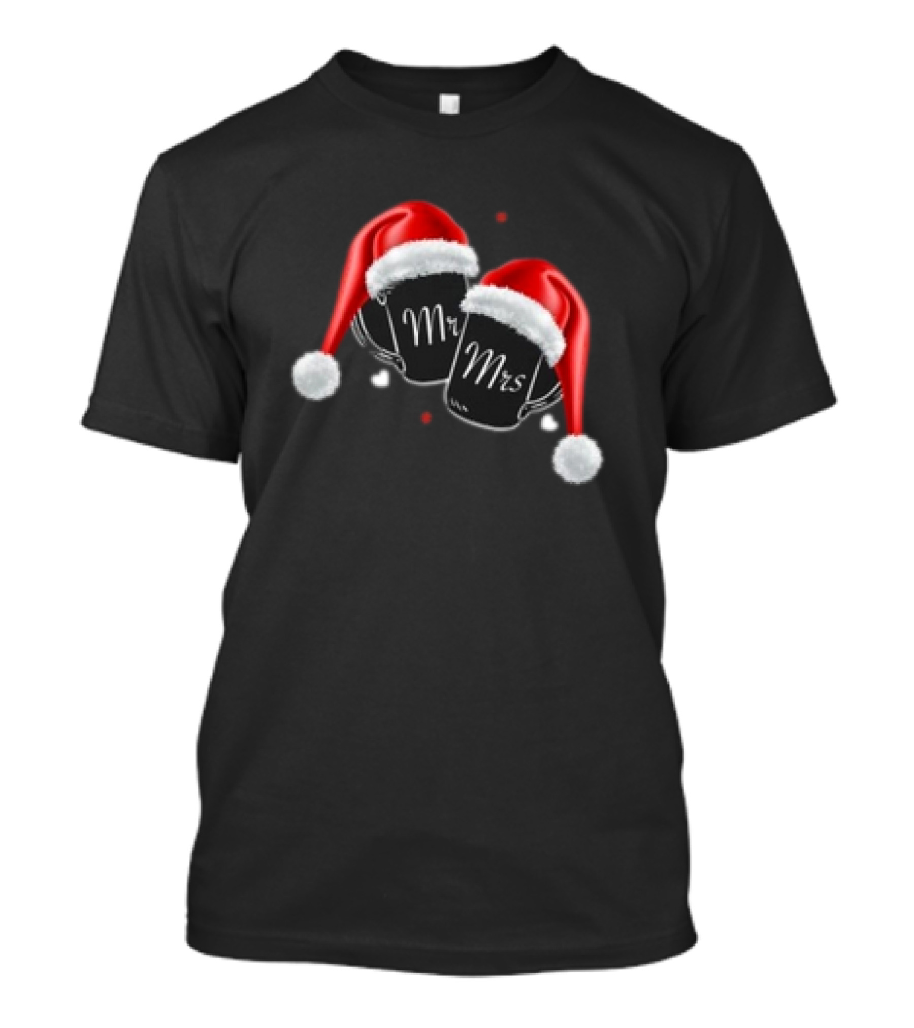 Mr Mrs Santa Hats Festive Christmas T-Shirt
