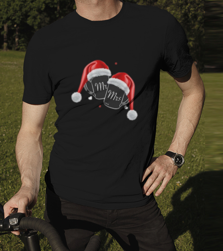 Mr Mrs Santa Hats Festive Christmas T-Shirt