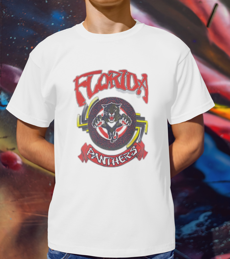 Florida Panthers Bold Design Logo With Fierce Panther T-Shirt