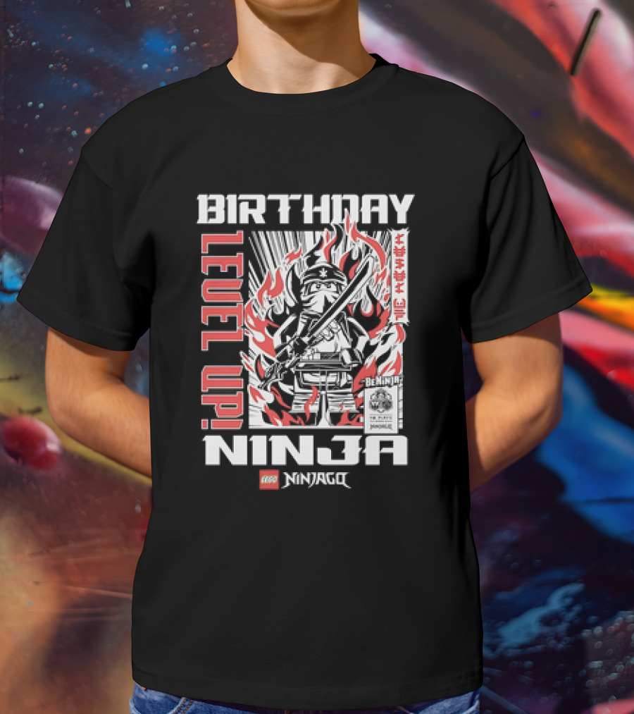 Birthday Level Up Ninja LEGO Ninjago Fire T-Shirt