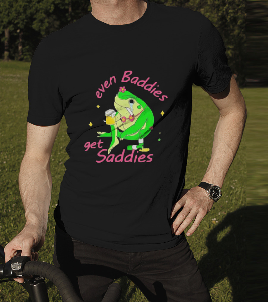 Even Baddies Get Saddies Drunk Frog With Beer And Cigarette T-Shirt
