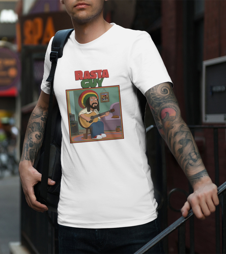Peter Griffin Playing Guitar With Rasta Hat T-Shirt