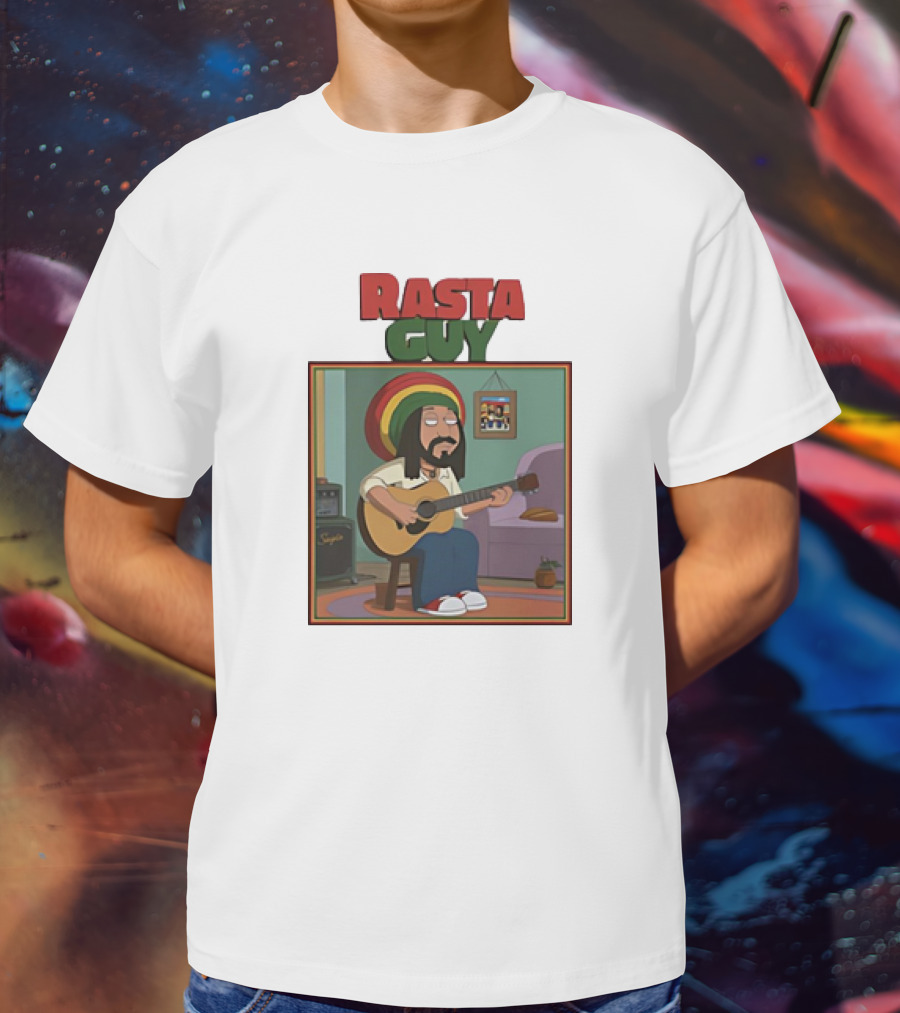 Peter Griffin Playing Guitar With Rasta Hat T-Shirt