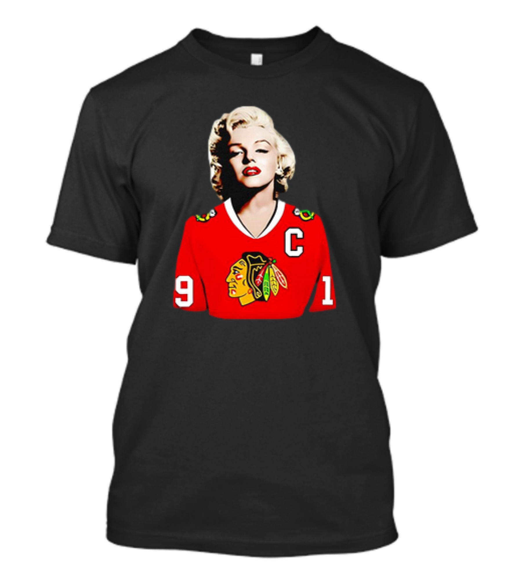 Marilyn Monroe Chicago Blackhawks Jonathan Toews Jersey T-Shirt