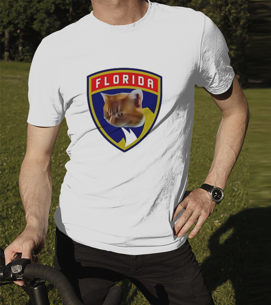 Florida Cat Face Panthers Emblem T-Shirt