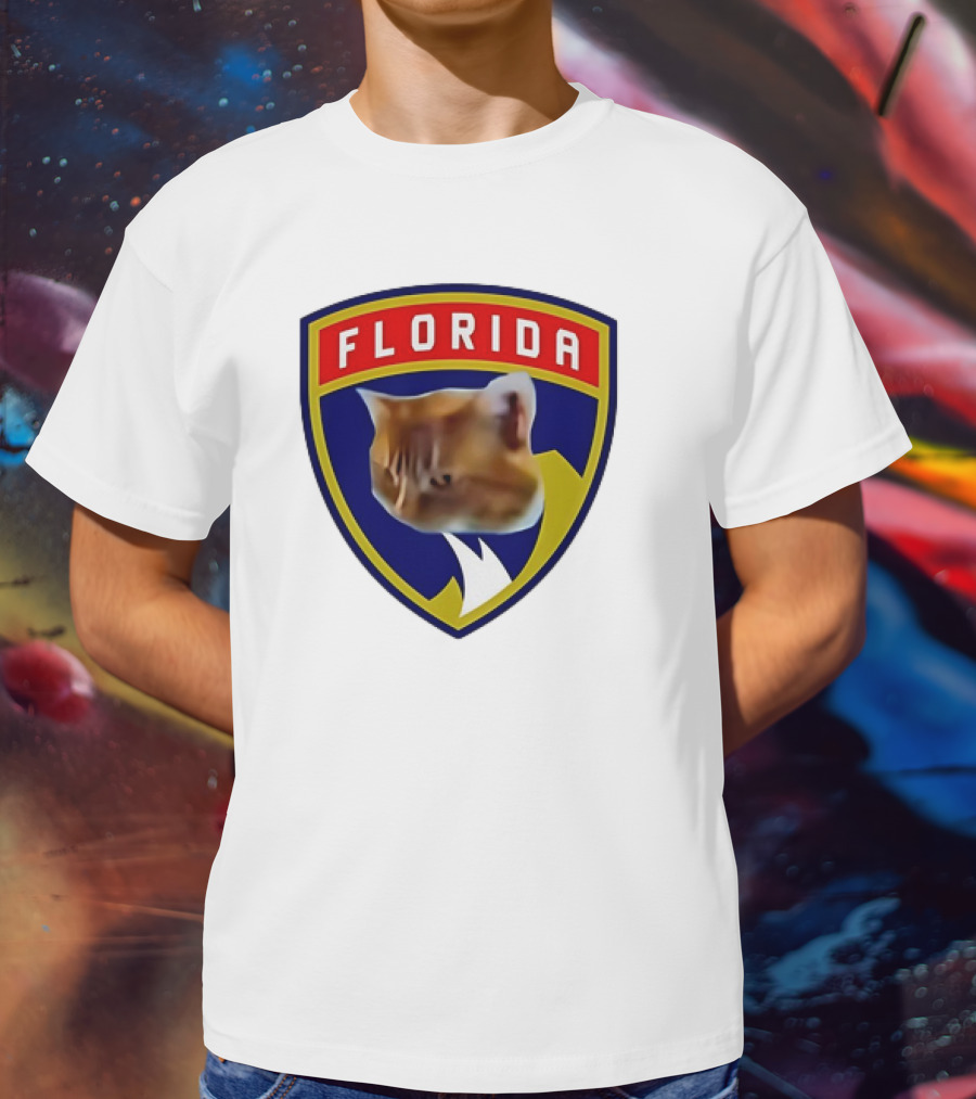 Florida Cat Face Panthers Emblem T-Shirt