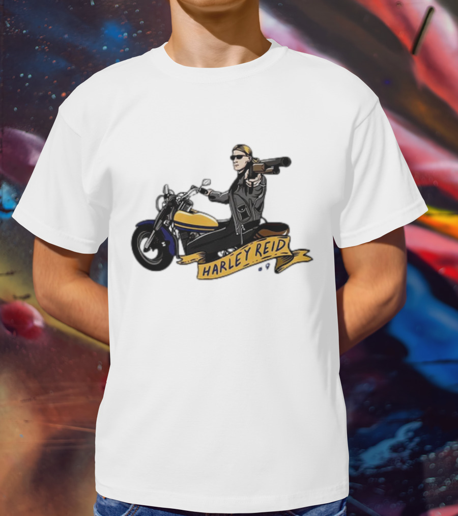 Harley Reid AFL West Coast Eagles Motorcycle Cartoon T-Shirt