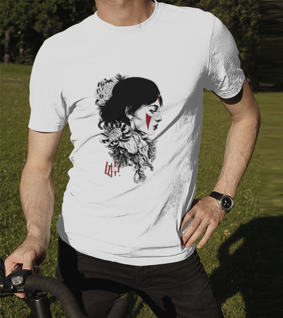 Princess Mononoke San Chrysanthemum Japanese Kanji T-Shirt