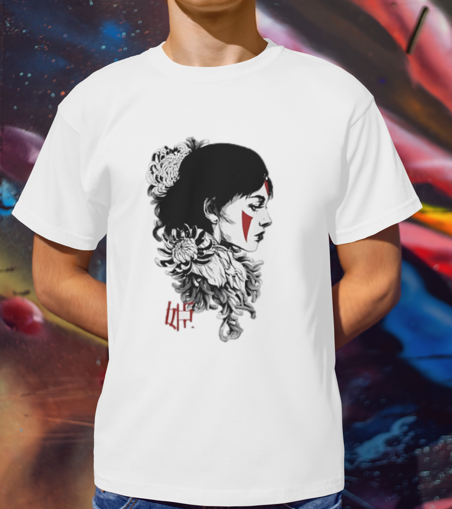 Princess Mononoke San Chrysanthemum Japanese Kanji T-Shirt