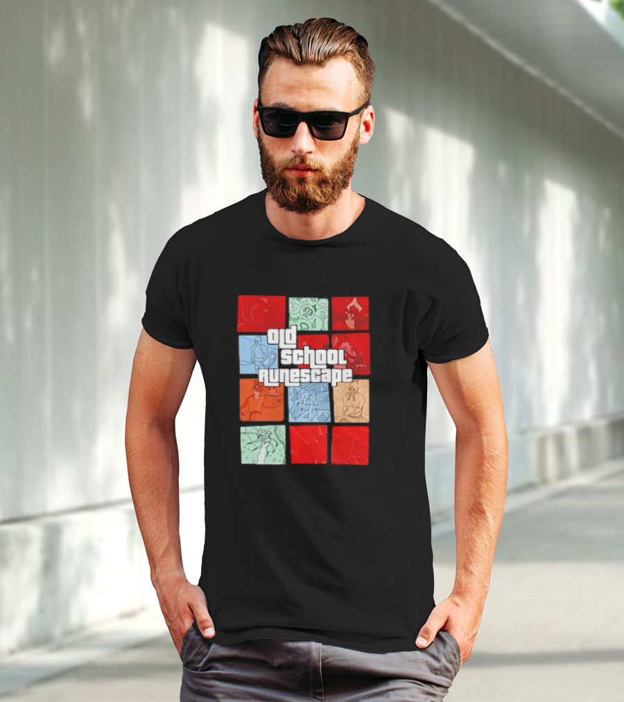 Old School RuneScape Pixel Art Character Collage T-Shirt