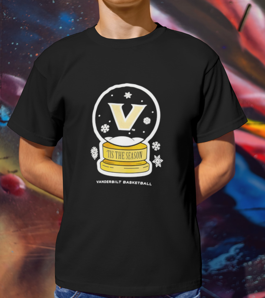Vanderbilt Basketball Tis The Season Christmas Snow Globe T-Shirt