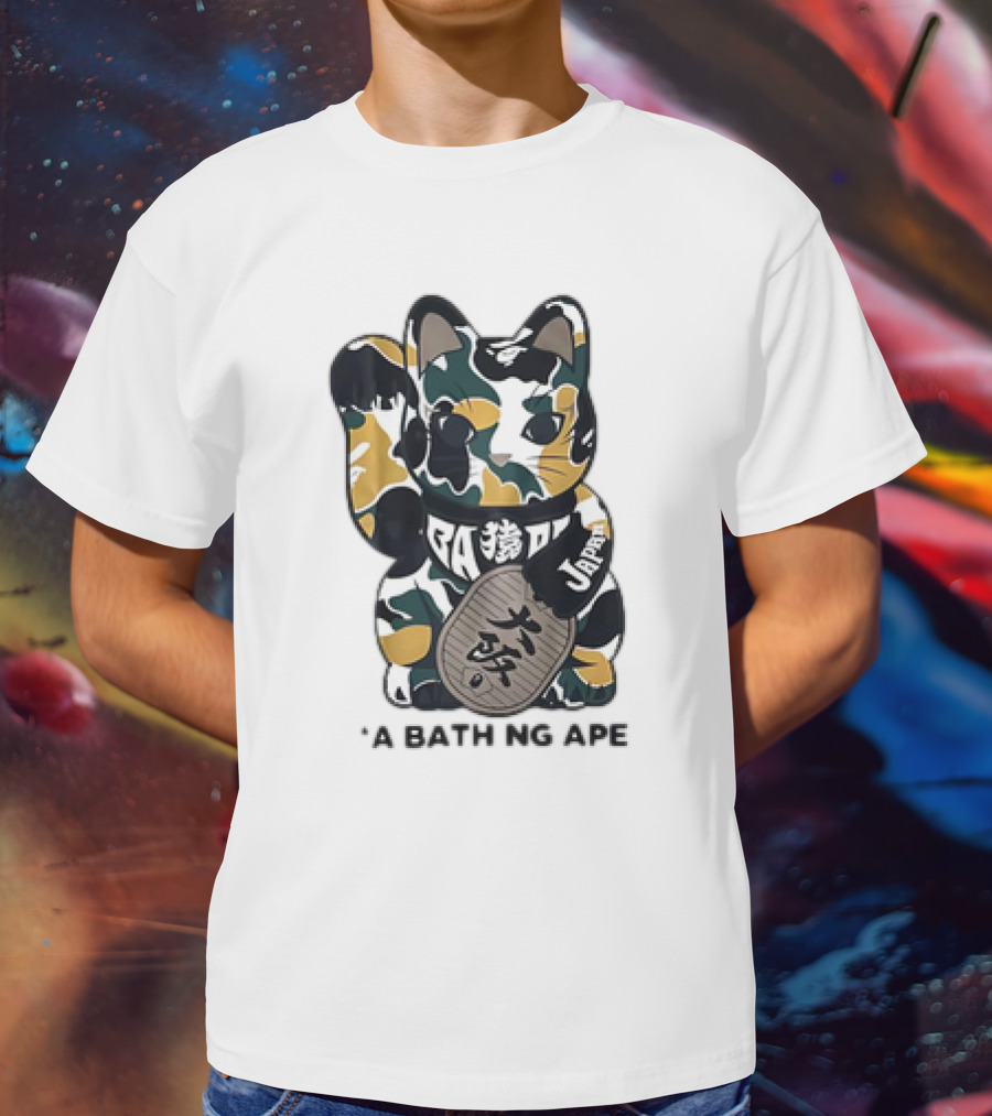 Cat Maneki Neko Japan A Bathing Ape T-Shirt