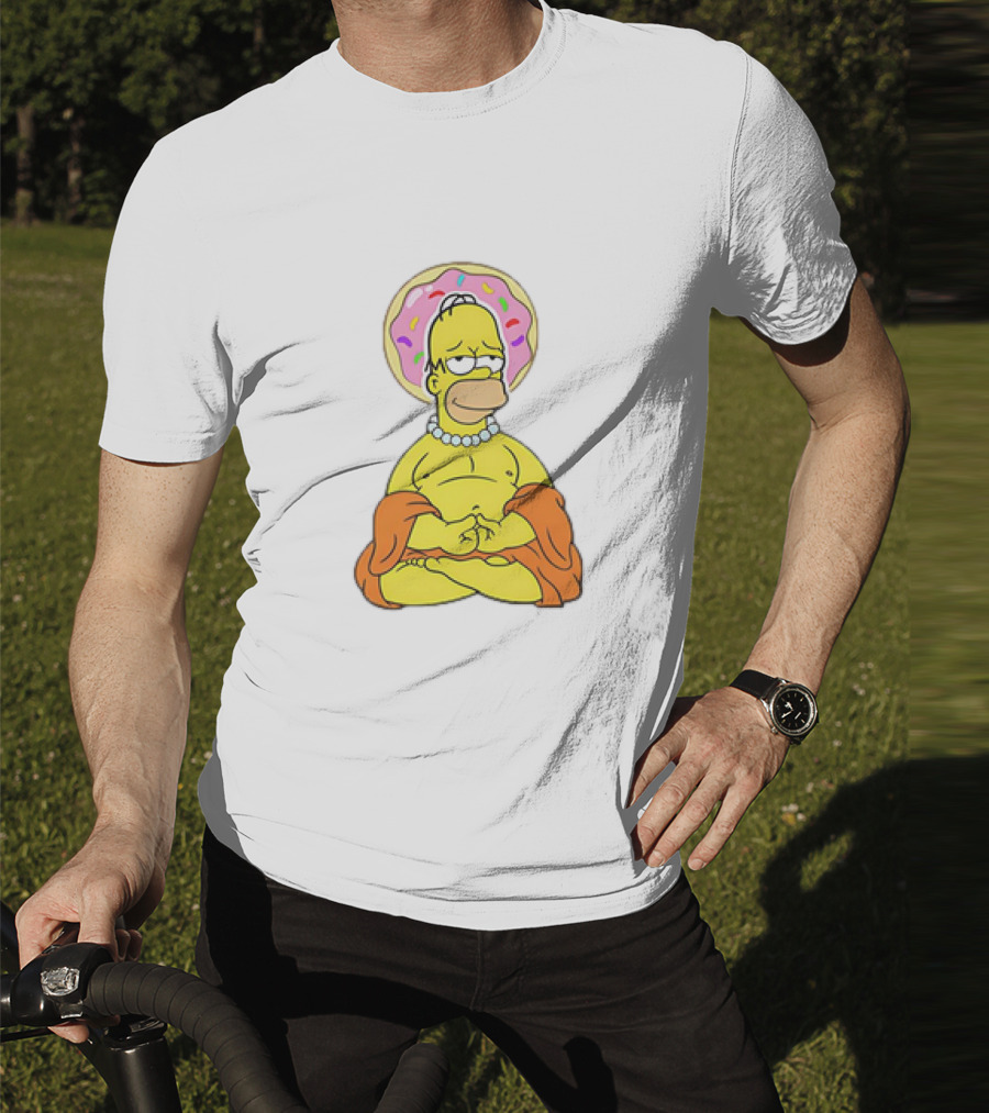 Simpsons Homer Buddha Donut Halo Meditation T-Shirt