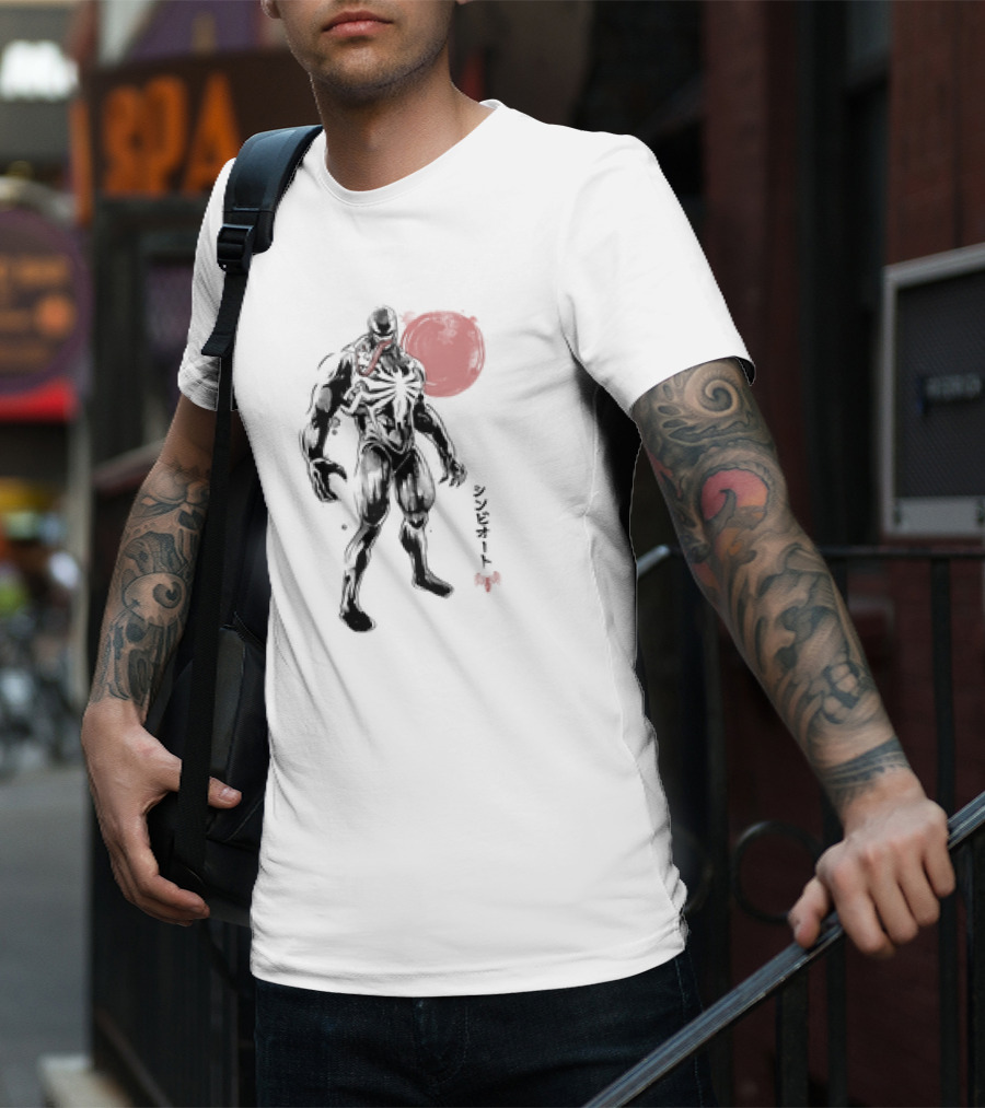 Venom Dark Symbiote Sumi-e Japanese Kanji Style Supervillain T-Shirt