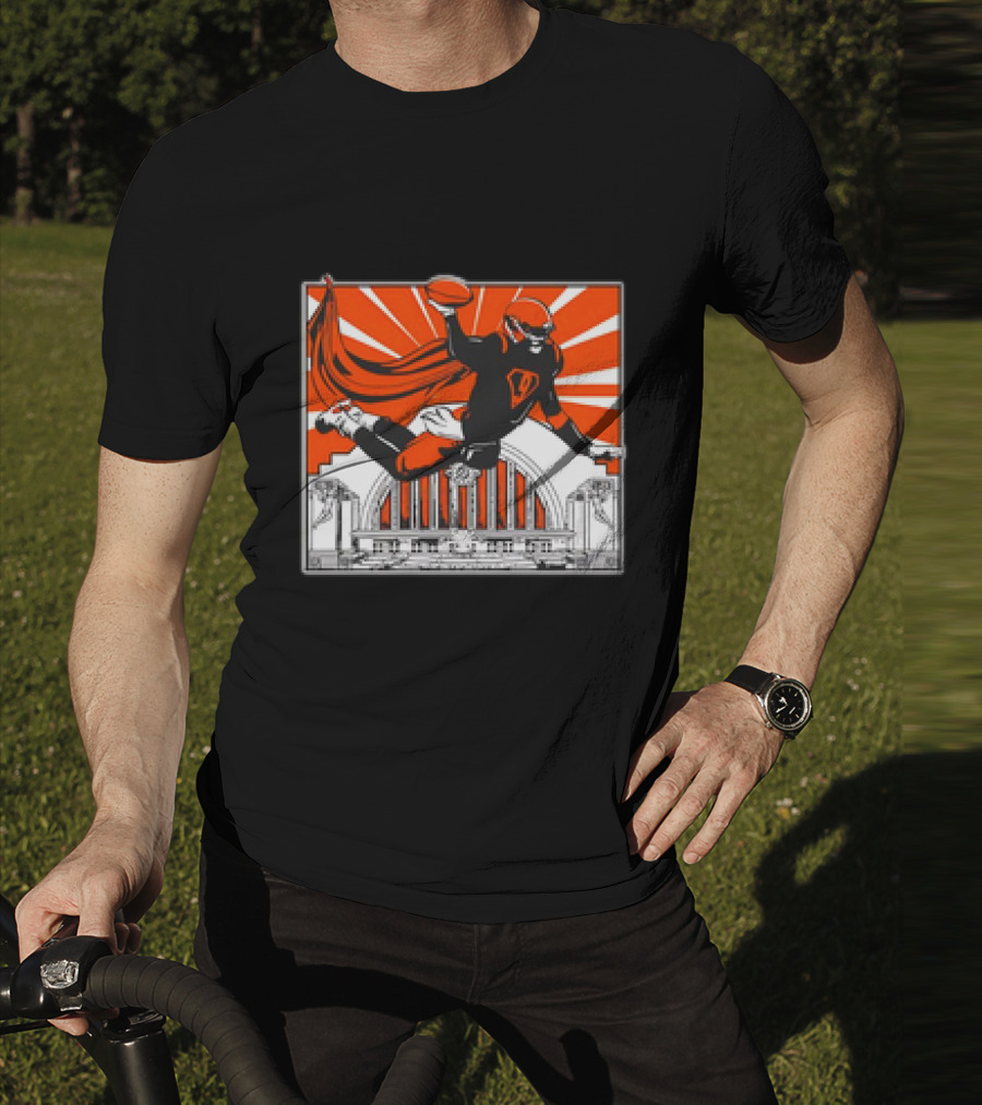 Cincinnati Bengals Superhero Joe Burrow Union Terminal Fan T-Shirt