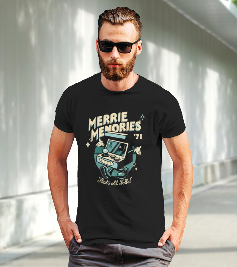 Merrie Memories Arcade '71 That's Old Folks Retro Gaming Console T-Shirt
