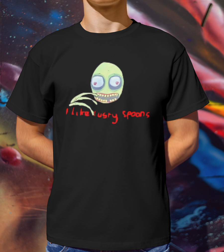 Salad Fingers I Like Rusty Spoons Green Character Face T-Shirt