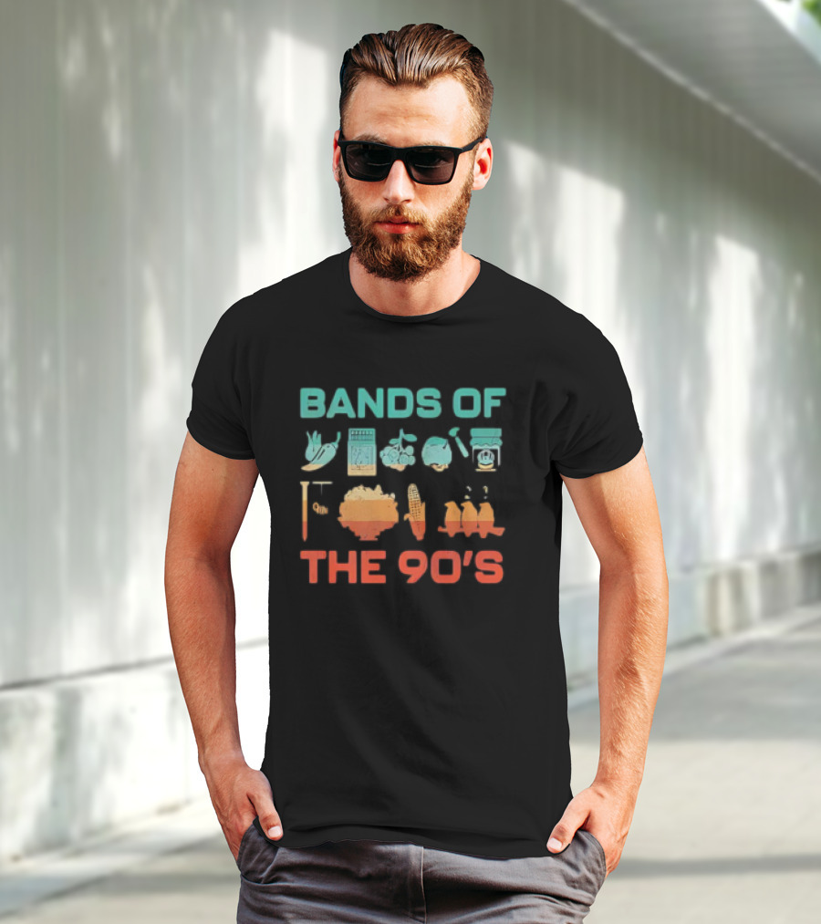 Bands Of The 90s Funny Vegetable Instruments Corn Percussion T-Shirt