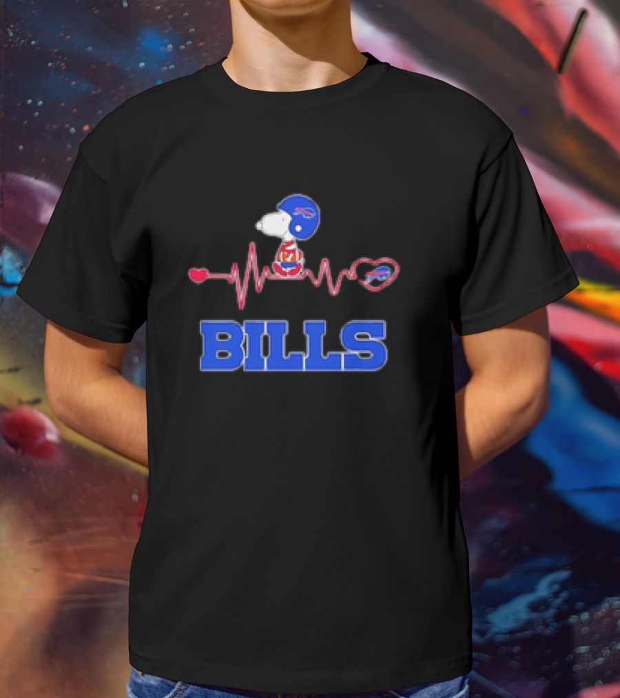 Heartbeats Snoopy Bills Football Helmet Heartbeat T-Shirt