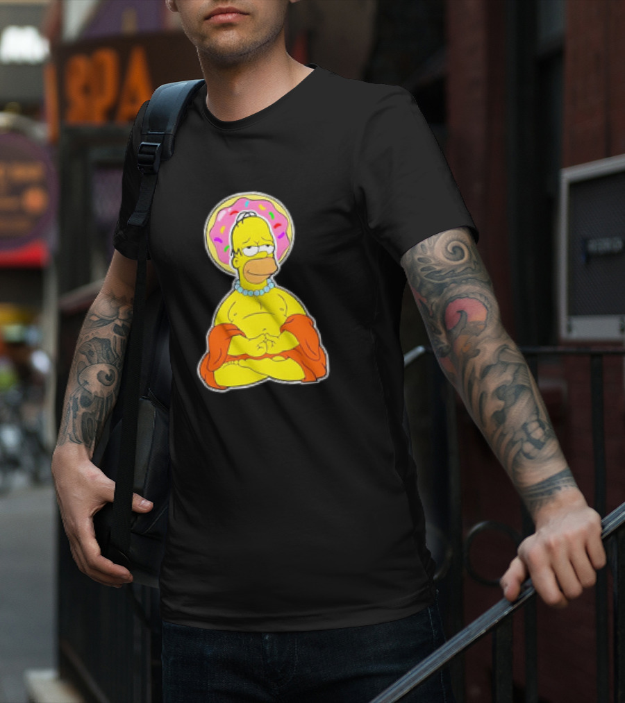 Homer Simpson Doughnut Enlightenment Buddha T-Shirt