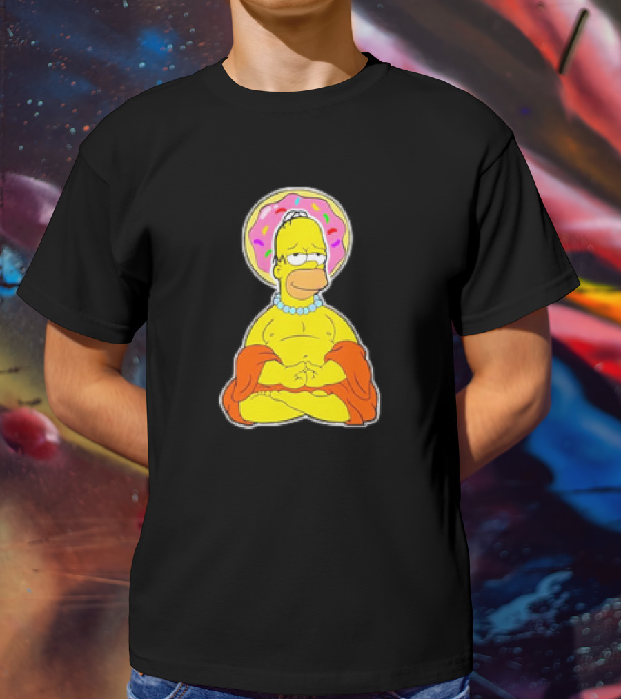Homer Simpson Doughnut Enlightenment Buddha T-Shirt