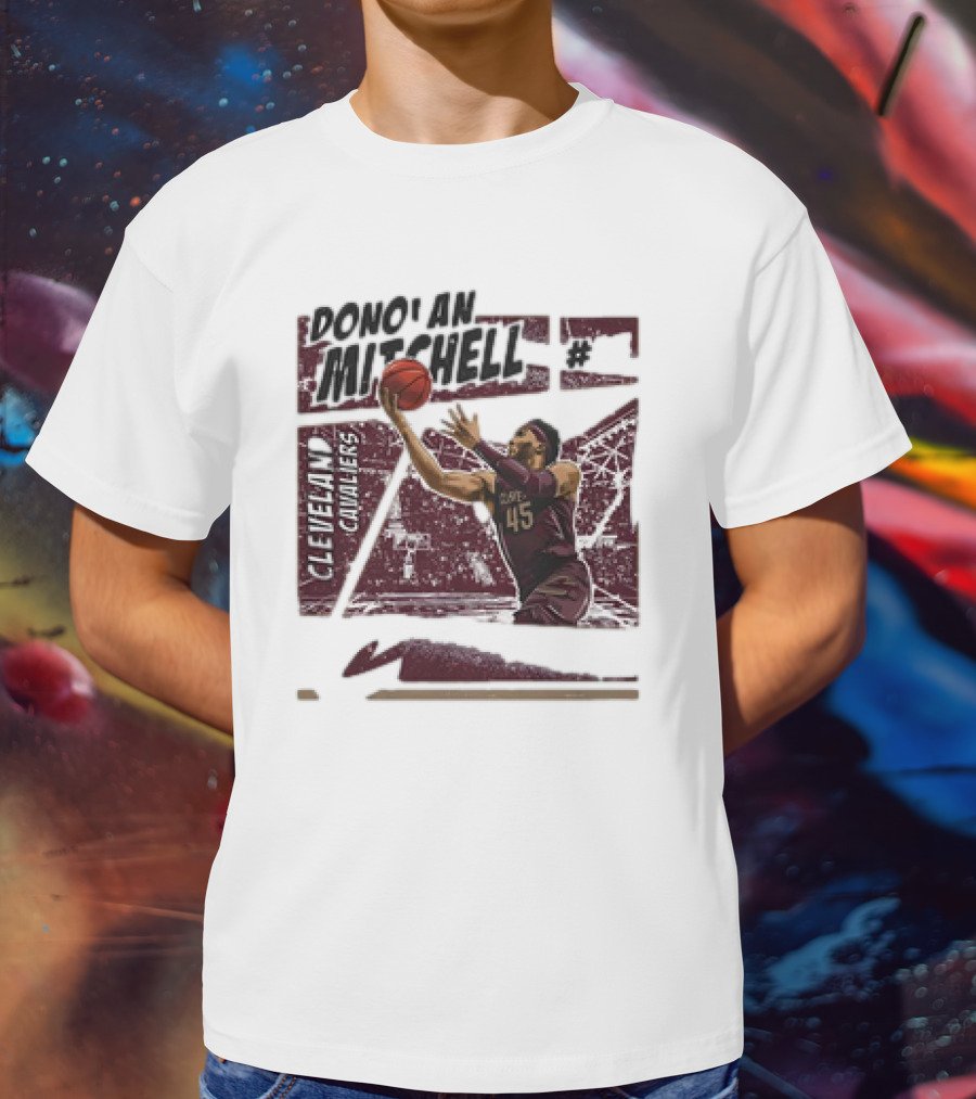 Donovan Mitchell Cleveland Cavaliers Basketball Comic Vintage 45 T-Shirt