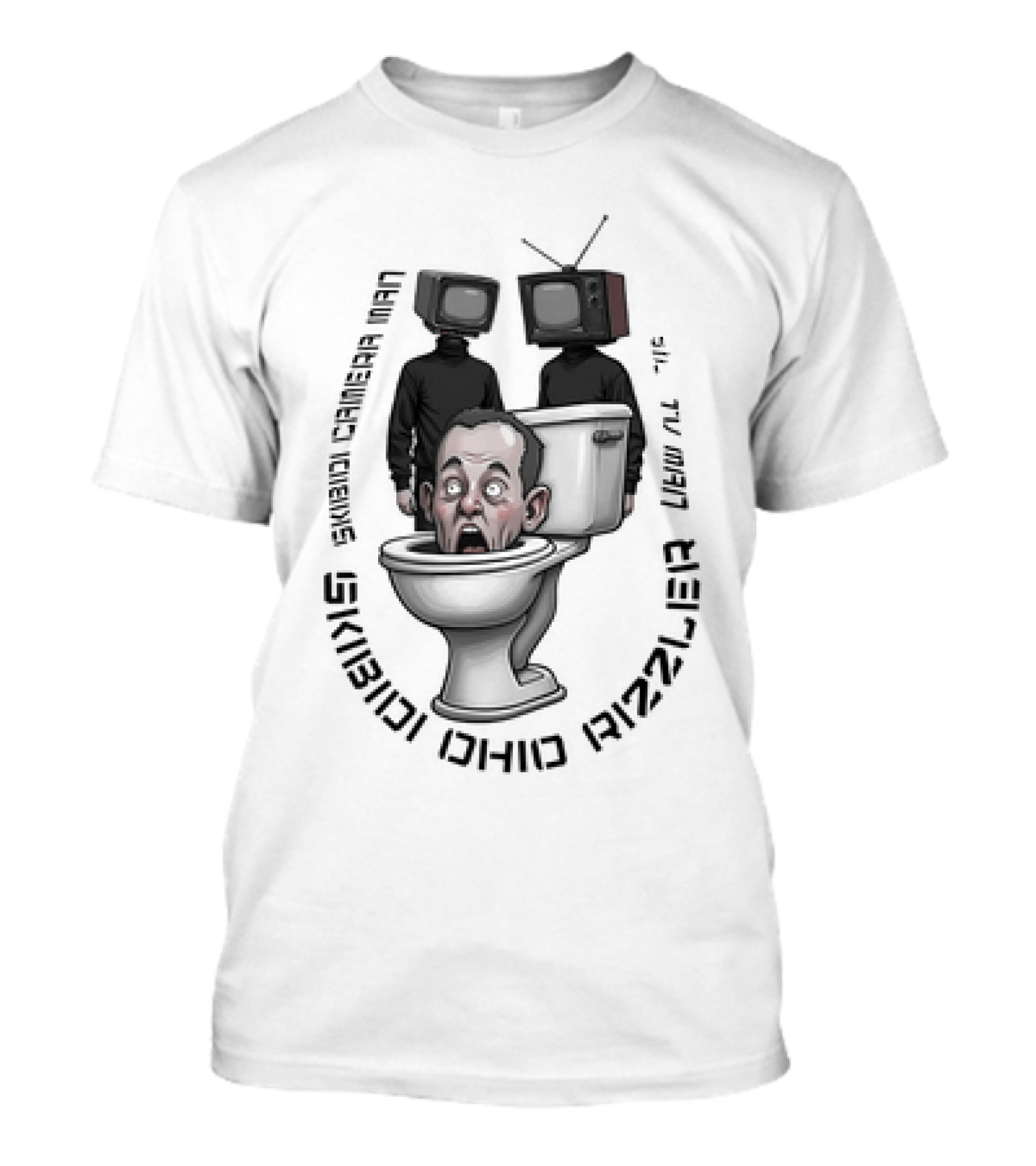 Skibidi Ohio Rizzler Skibidi Cameraman TV Head Toilet Man T-Shirt