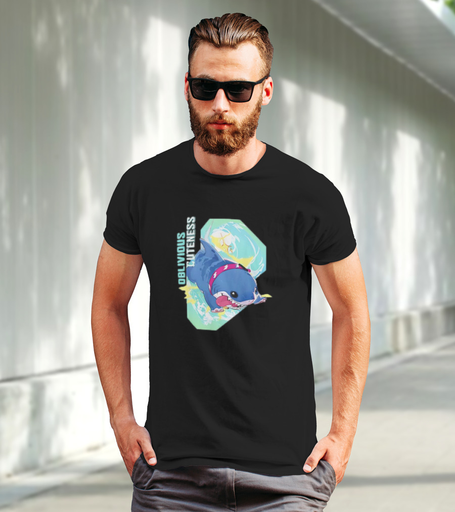 Oblivious Cuteness Shark Water Splash Adventure T-Shirt
