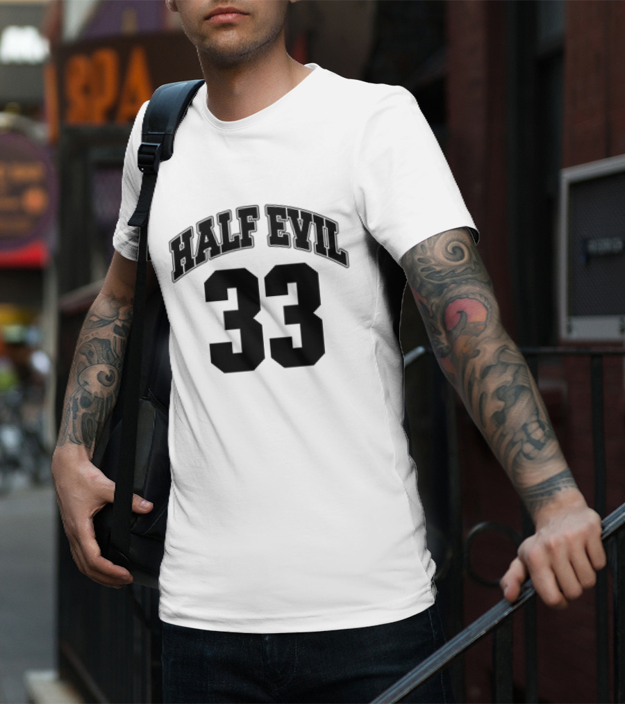 HALF EVIL 33 Vintage Varsity T-Shirt