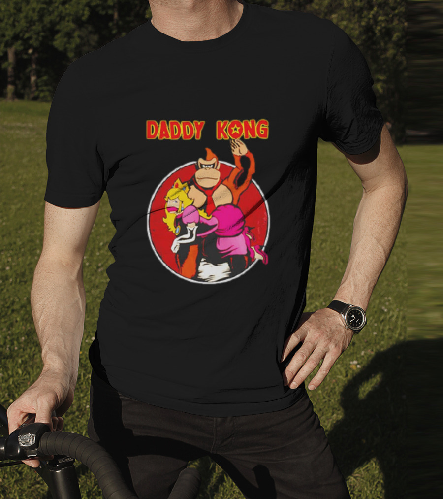 Daddy Kong Funny Retro Gaming Humor With Princess Character Playful T-Shirt