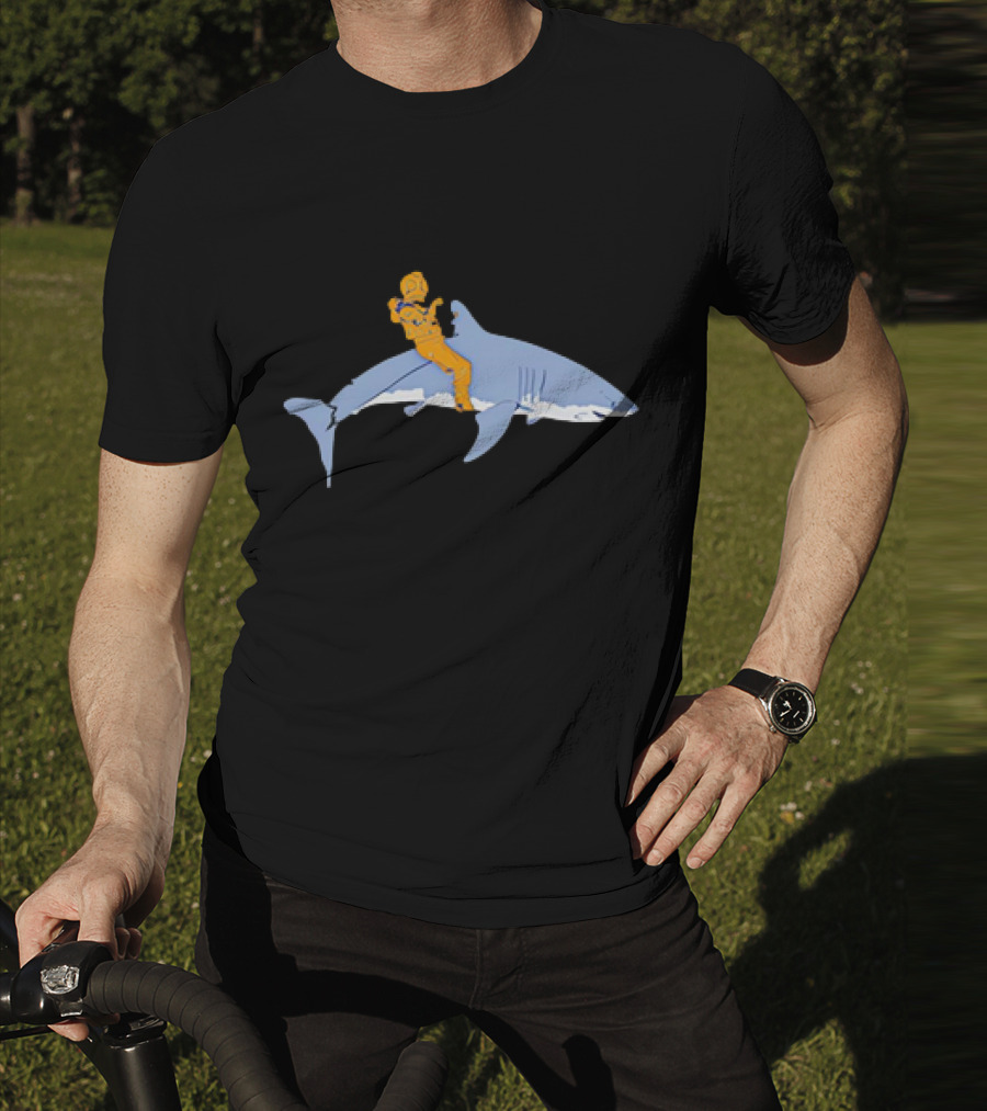Diver Riding A Shark In T-Shirt