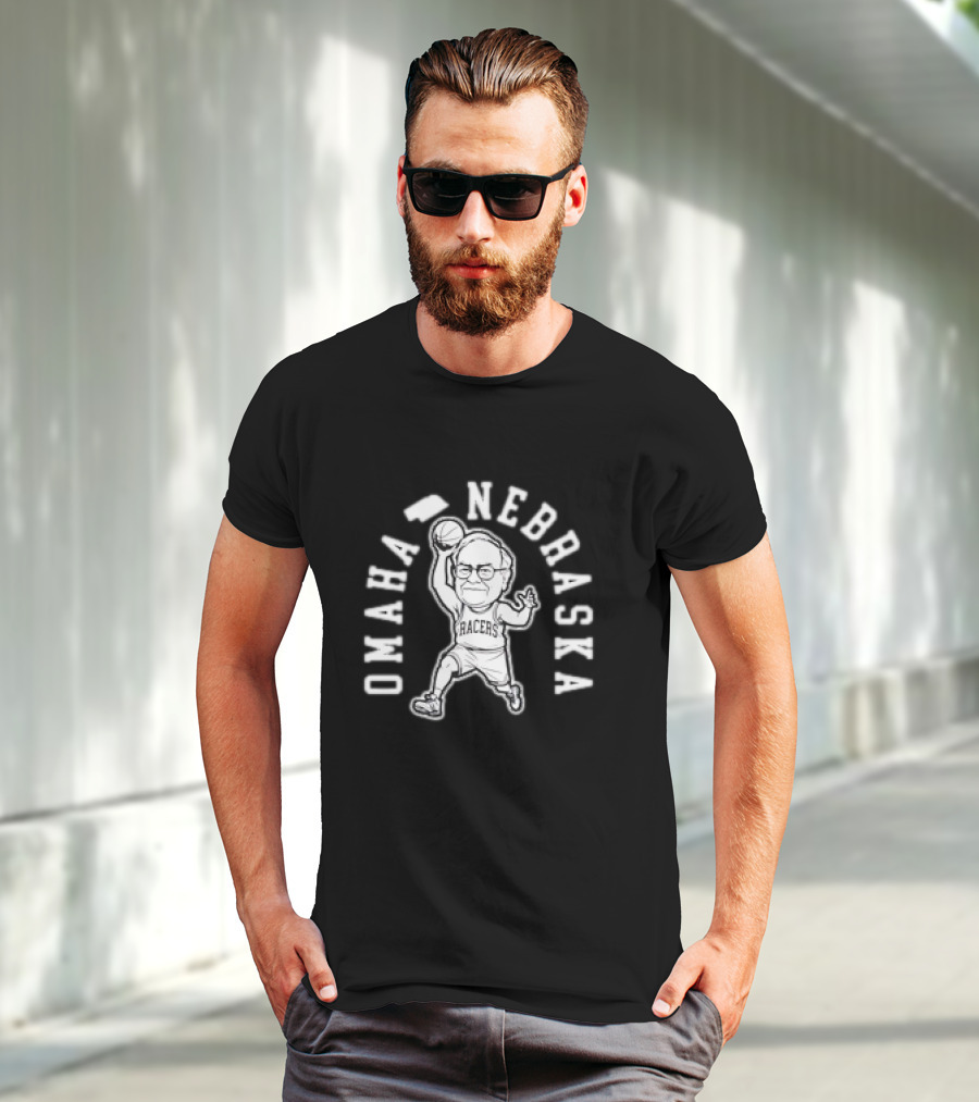 Omaha Nebraska Racers Basketball Cartoon T-Shirt