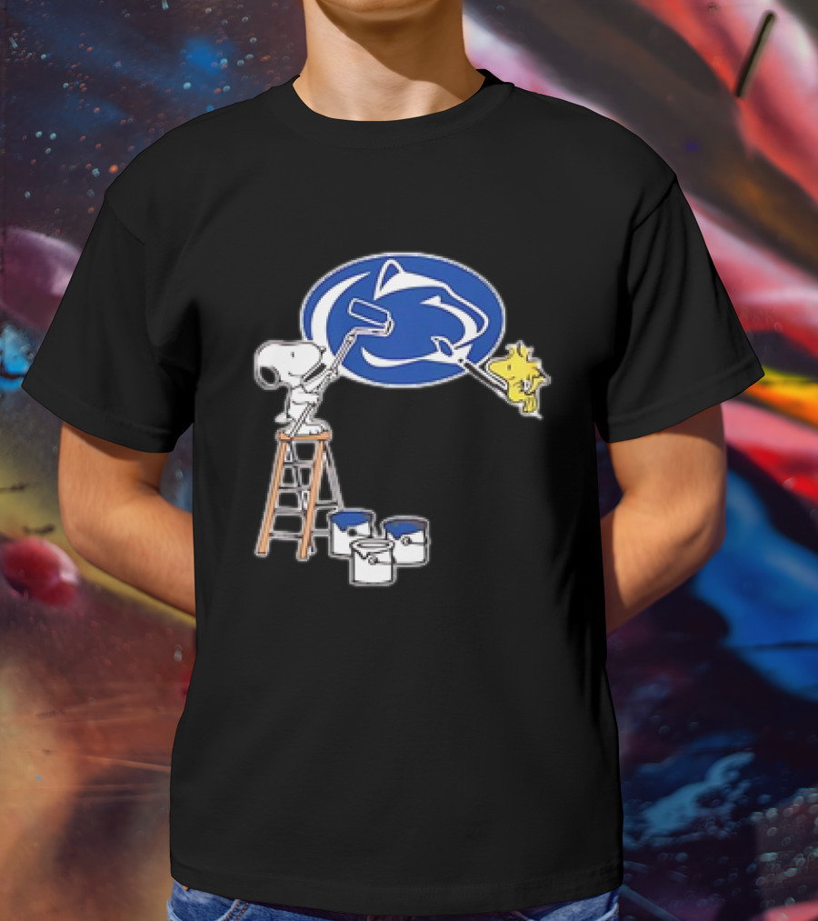 Snoopy And Woodstock Painting Penn State Nittany Lions T-Shirt