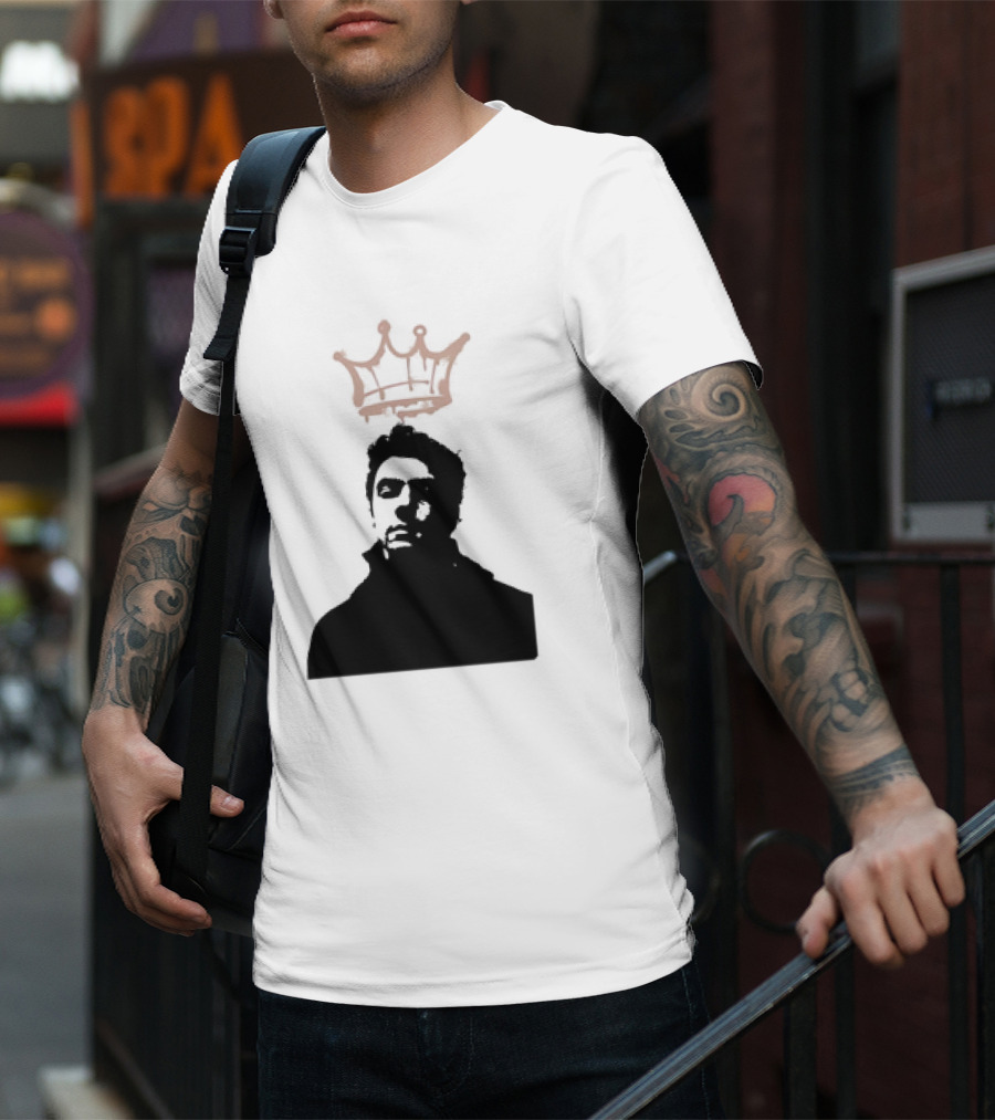Mangione King Graffiti Crown Portrait Fitted Scoop T-Shirt