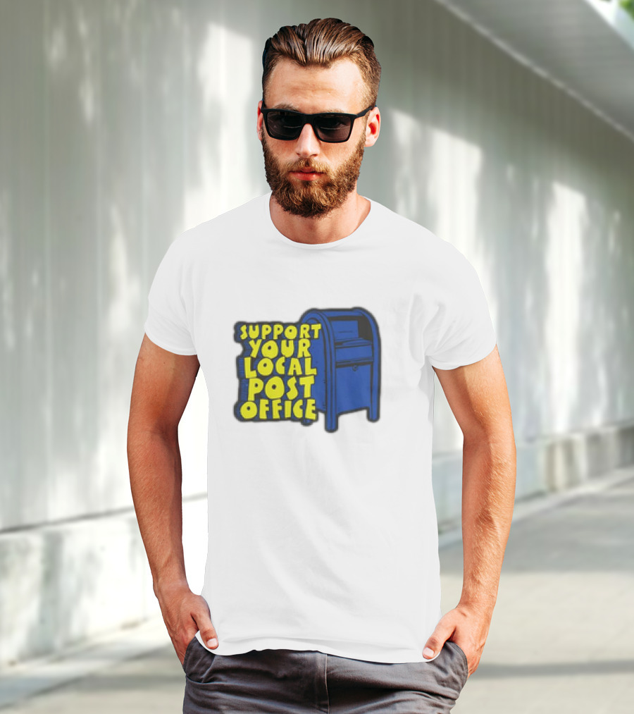 Support Your Local Post Office Blue Mailbox T-Shirt
