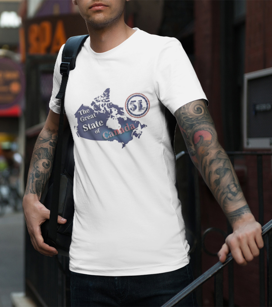 The Great State Of Canada 51st State Map T-Shirt