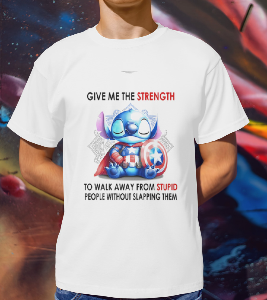 Stitch Captain Give Me The Strength To Walk Away From Stupid People Without Slapping Them T-Shirt