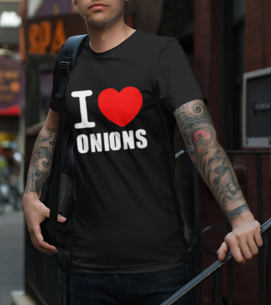 I Heart Onions Retro Love T-Shirt