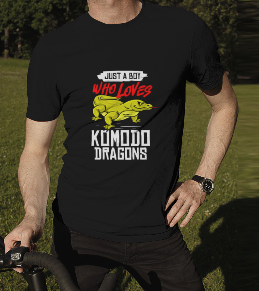 Just A Boy Who Loves Komodo Dragons With Yellow Lizard T-Shirt
