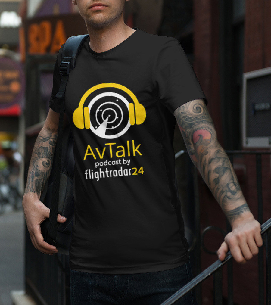 AvTalk Podcast By Flightradar24 With Steve Giordano Radar Headphones T-Shirt