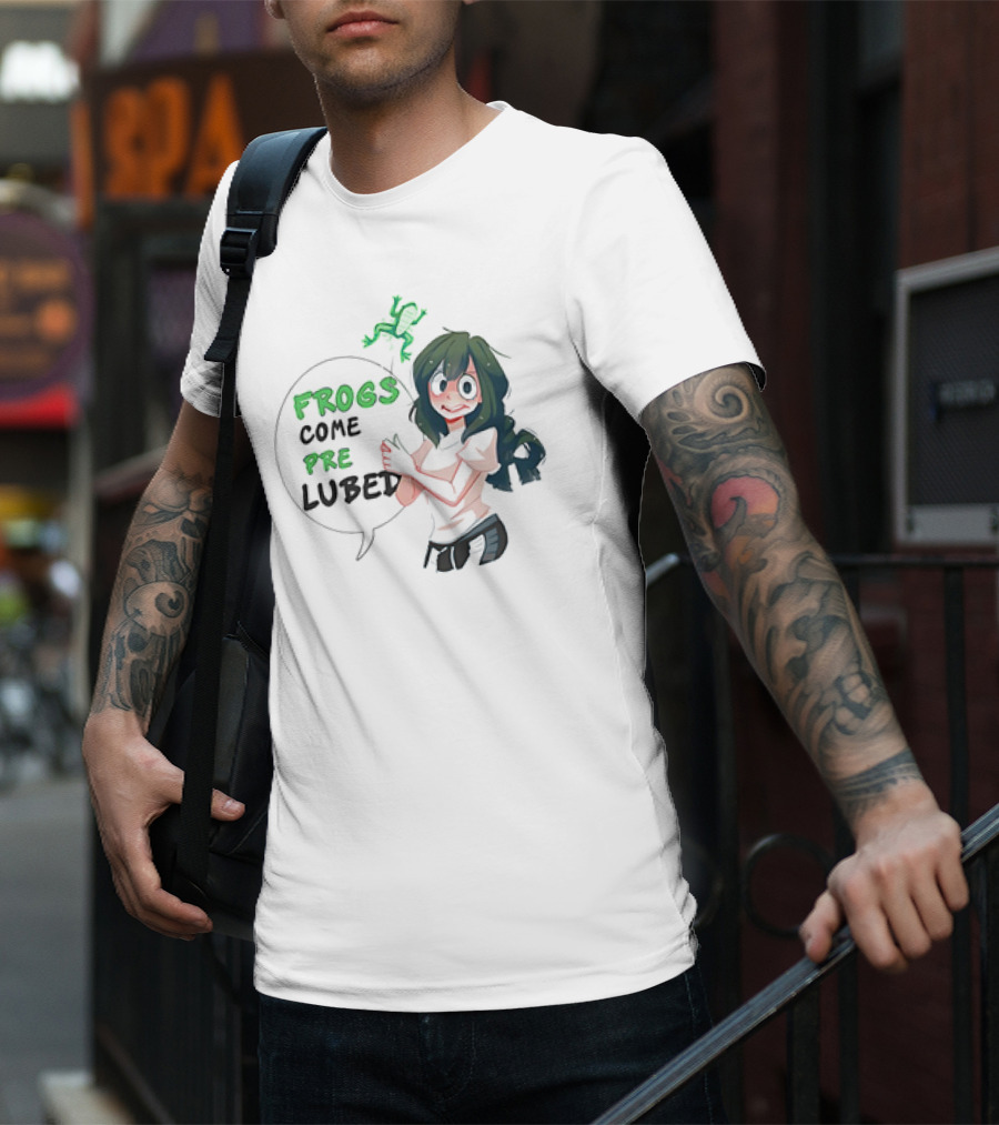 Frogs Come Pre Lubed Meme Character Speech Bubble T-Shirt