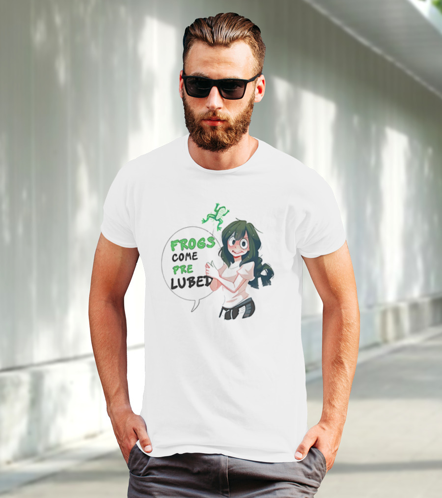 Frogs Come Pre Lubed Meme Character Speech Bubble T-Shirt