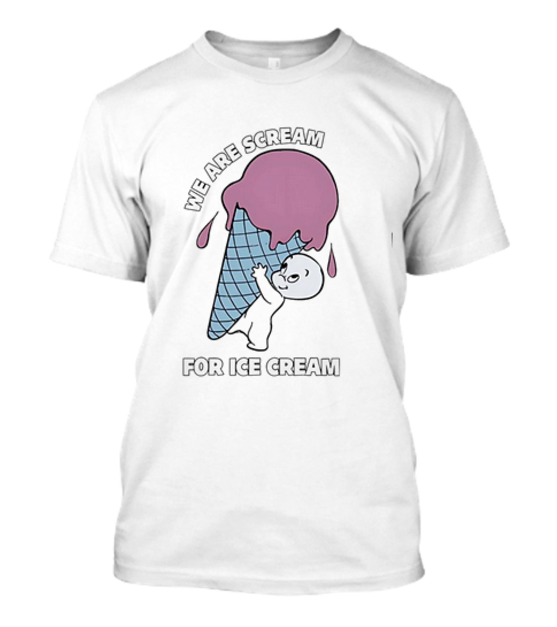 We Are Scream For Ice Cream Happy Ghost Hugging Purple Ice Cream Cone T-Shirt