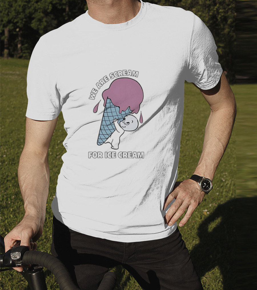 We Are Scream For Ice Cream Happy Ghost Hugging Purple Ice Cream Cone T-Shirt