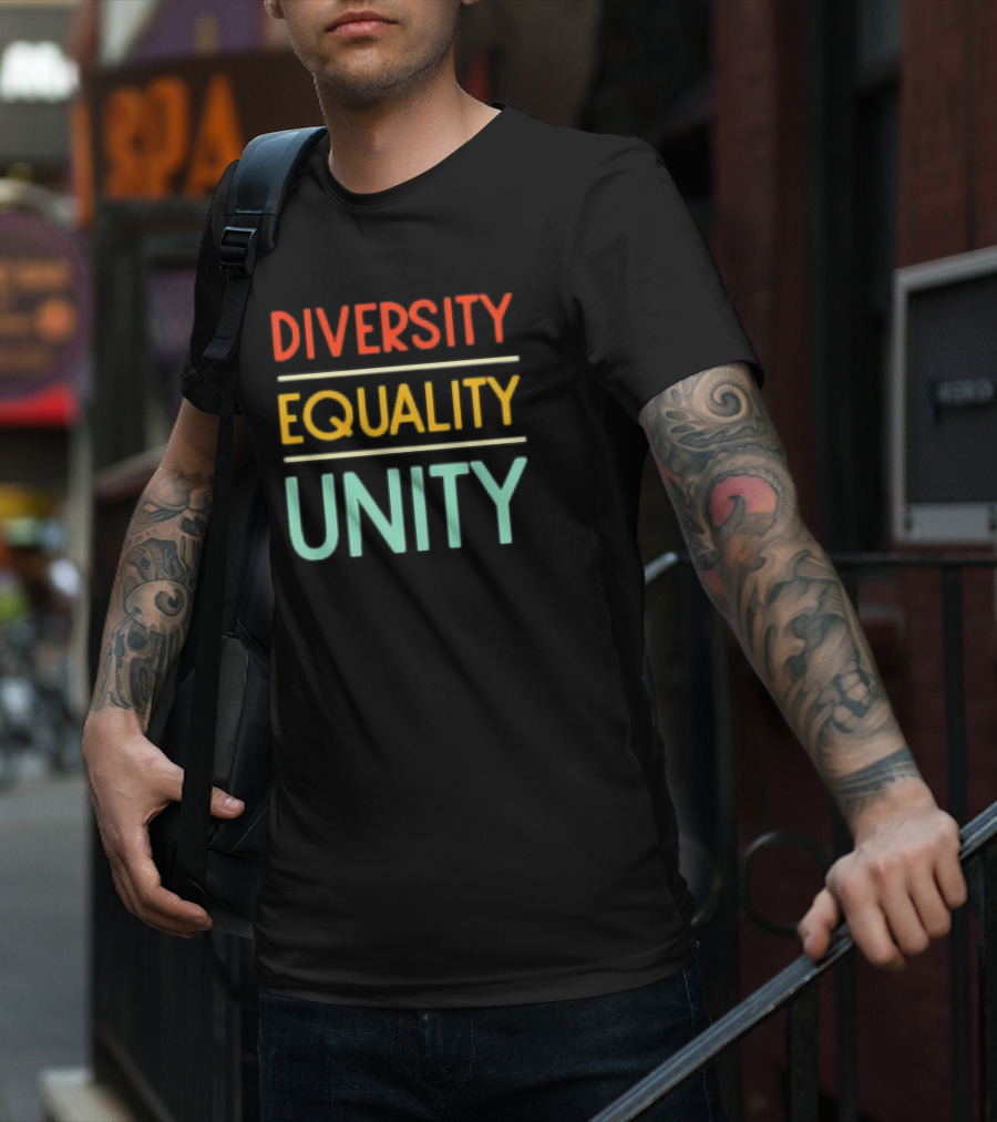 Diversity Equality Unity Bold Multicolor T-Shirt