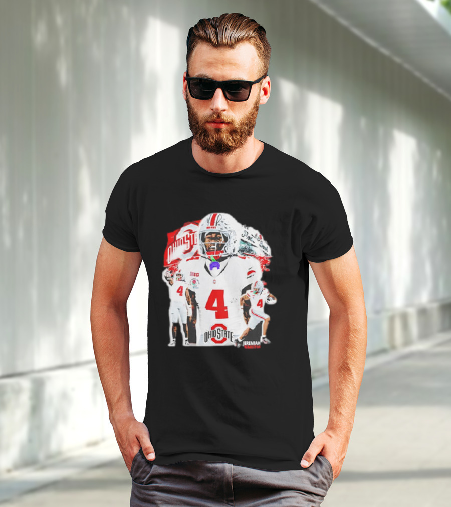 Ohio State Buckeyes Jeremiah Smith Football Player Number 4 960s Sports T-Shirt