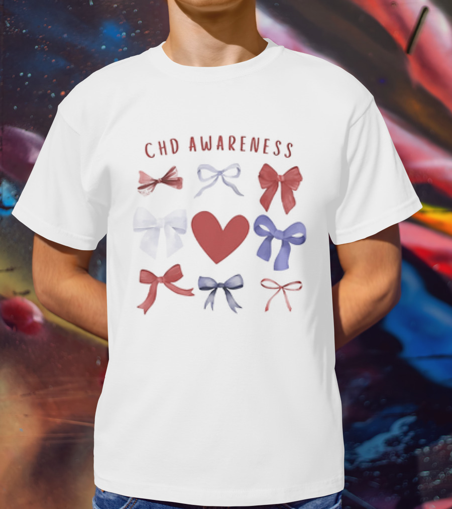 CHD Awareness Heart And Bows Collection T-Shirt