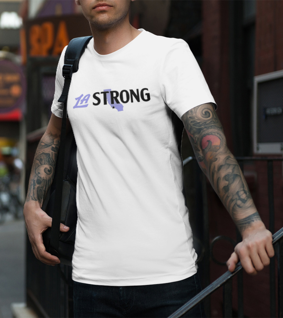 Clippers Game LA Strong California Outline T-Shirt